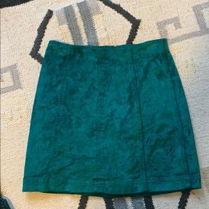 Free people green emerald velvet mini skirt